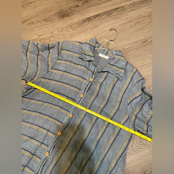 NWT Puro Lino striped linen shirt dress X Large - Picture 8 of 10